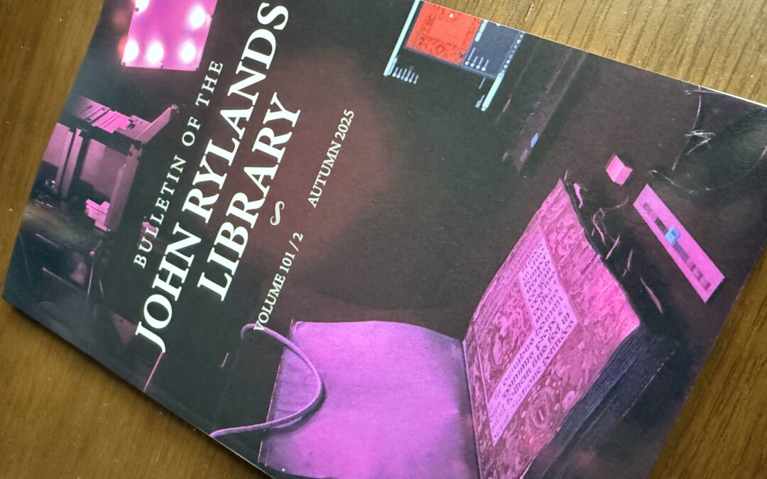 New Special Journal Issue on Imaging Heritage Science Innovation at Manchester