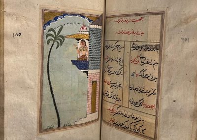 South Asian manuscript depicting a garden scene