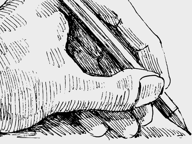 Detailed drawing of a hand drawing