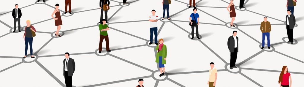 Illustration of interconnected people.