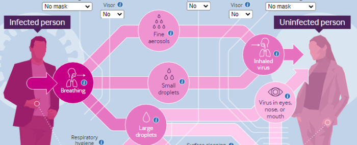 infographic of transmission tool, in blue grey tones, with pink text