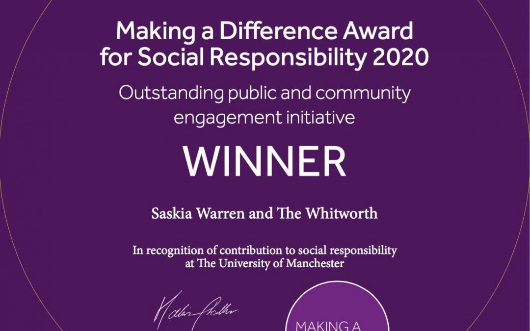 We won! Outstanding Public and Community Engagement, Making a Difference Awards