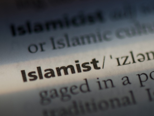 A cropped image of the dictionary definition of Islamist.