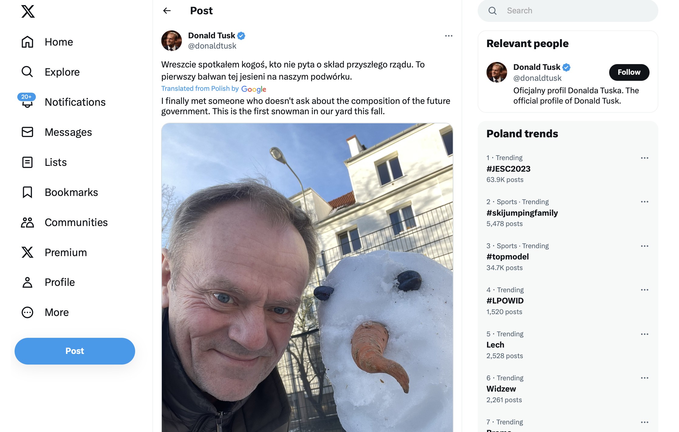 Donald Tusk: "I finally met someone who doesn't ask about the composition of the future government."