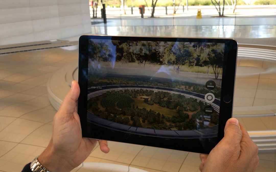 Stanford visit day 5: testing AR kit 2 on campus-scaled model at Apple park visitor centre