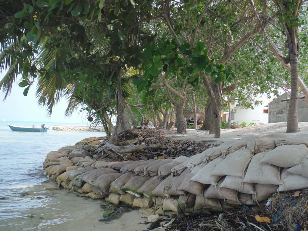 Beach erosion Maldives