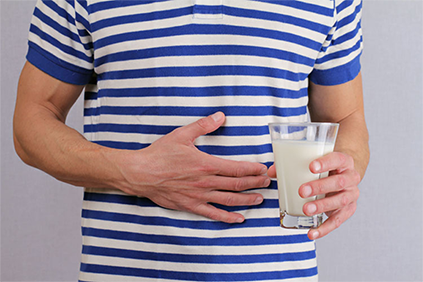 Lactose intolerant male showng signs of discomfort
