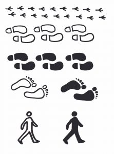 Footsteps and walking illustrations