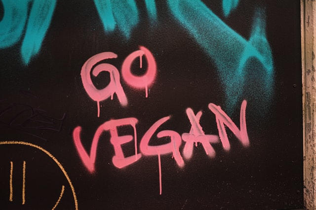 A "Go Vegan" sign