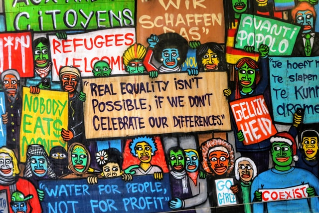 A pro refugee mural
