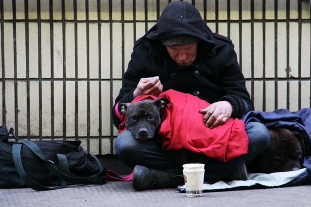 A homeless man in the UK