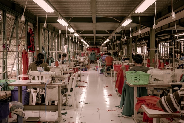 A sweatshop producing fast fashion