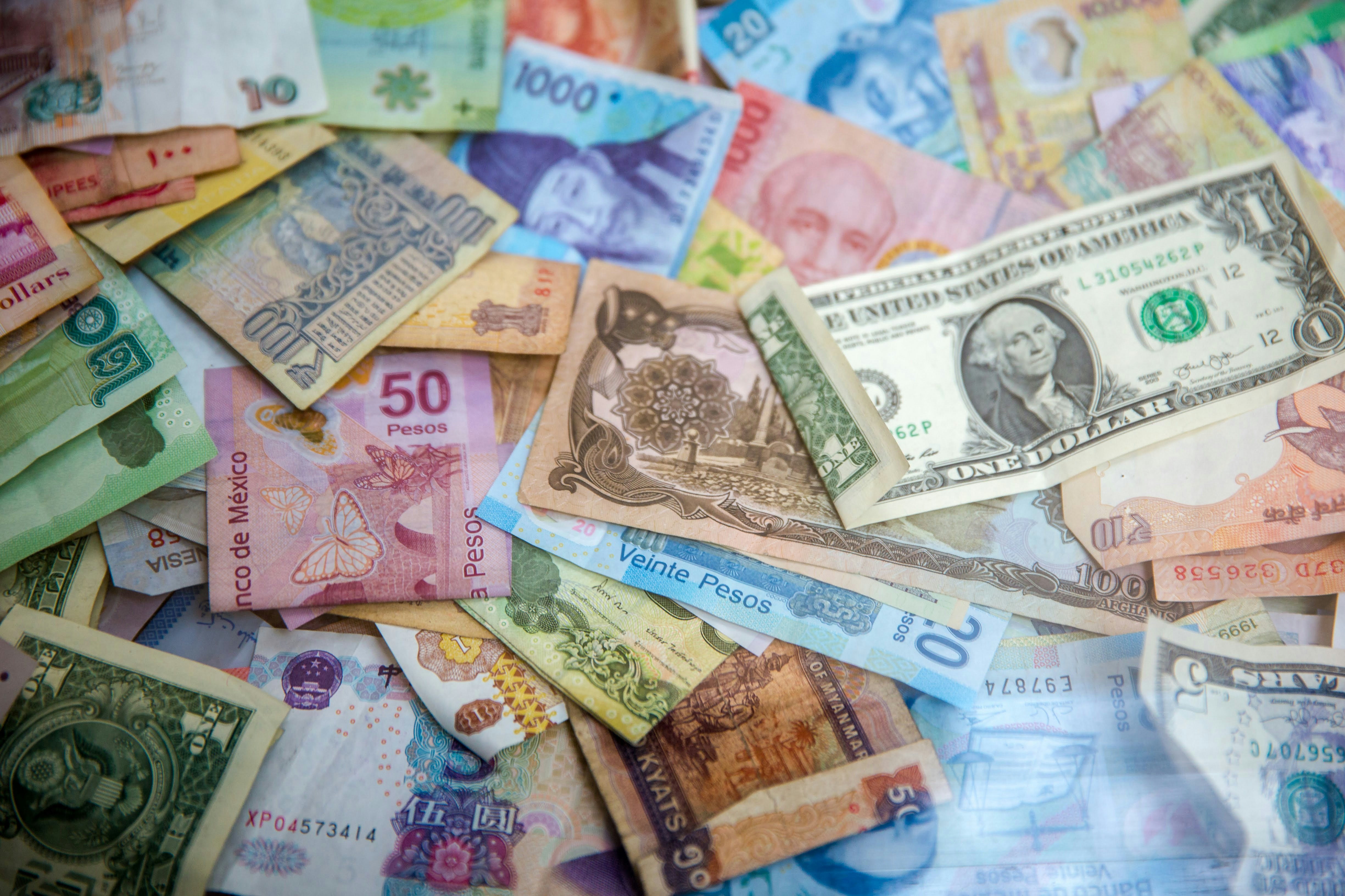 Grace Paper money of different currencies