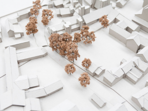 Architectural model showing a neighbourhood