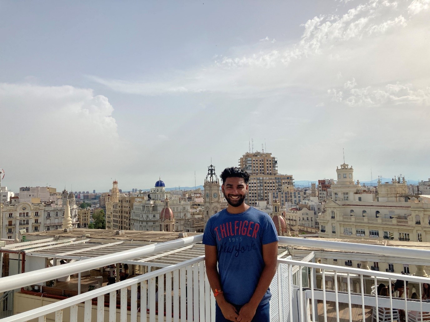 Adarsh Adarsh in front of the Valencia backdrop