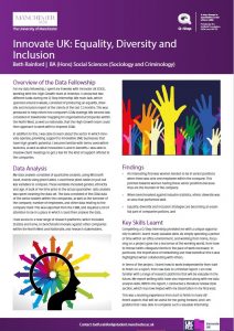 Beth's project called Innovate UK: Equality, Diversity and Inclusion