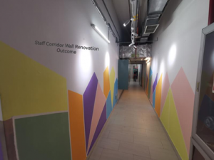 Staff corridor wall renovation outcome