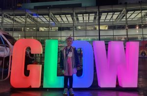 Dr Helen Parker's daughter Jessica at the Glow walk in Media City 