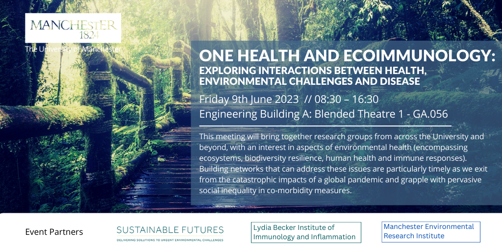 Eventbrite OneHealth promo image, Lydia Becker Institute of Immunology and Inflammation, The University of Manchester