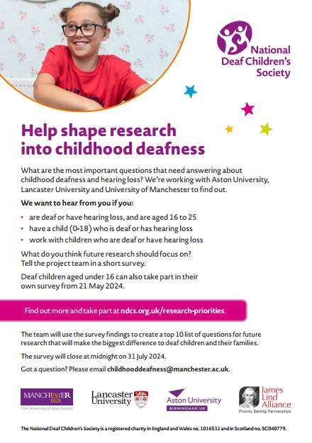 Help shape the future of paediatric hearing research.