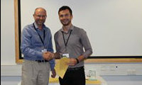 Joseph O’Connor receiving the award for second place in the highly competitive ‘Best Oral Presentation’ category at 2019’s Osborne Reynolds Day, held in Manchester in July
