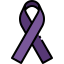 Purple ribbon for awareness of domestic violence.