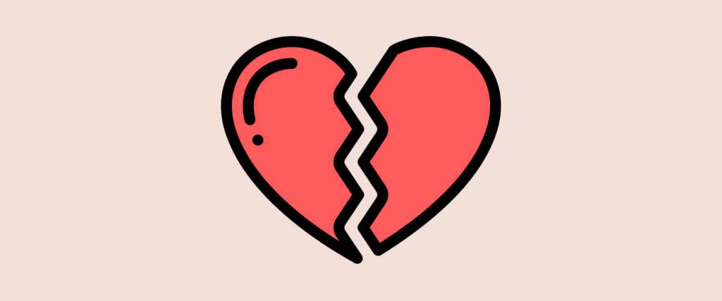 Illustration of a broken heart.