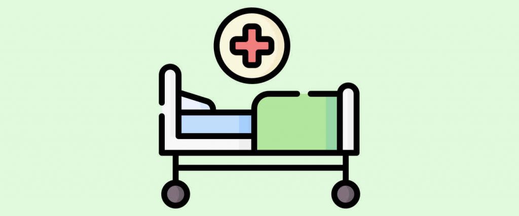 Illustration of a hospital bed.