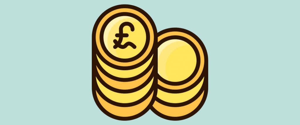 An illustration of two piles of pound coins.