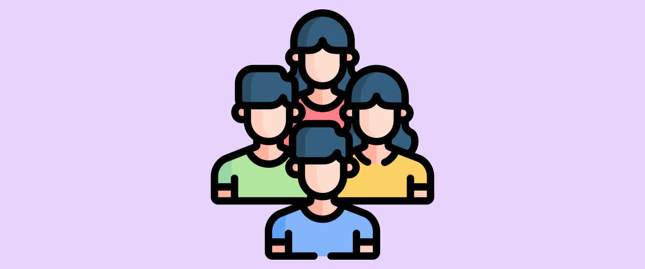 An illustration of four young people.
