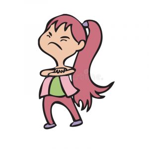 cartoon of an angry girl