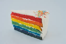 slice of Rainbow cake