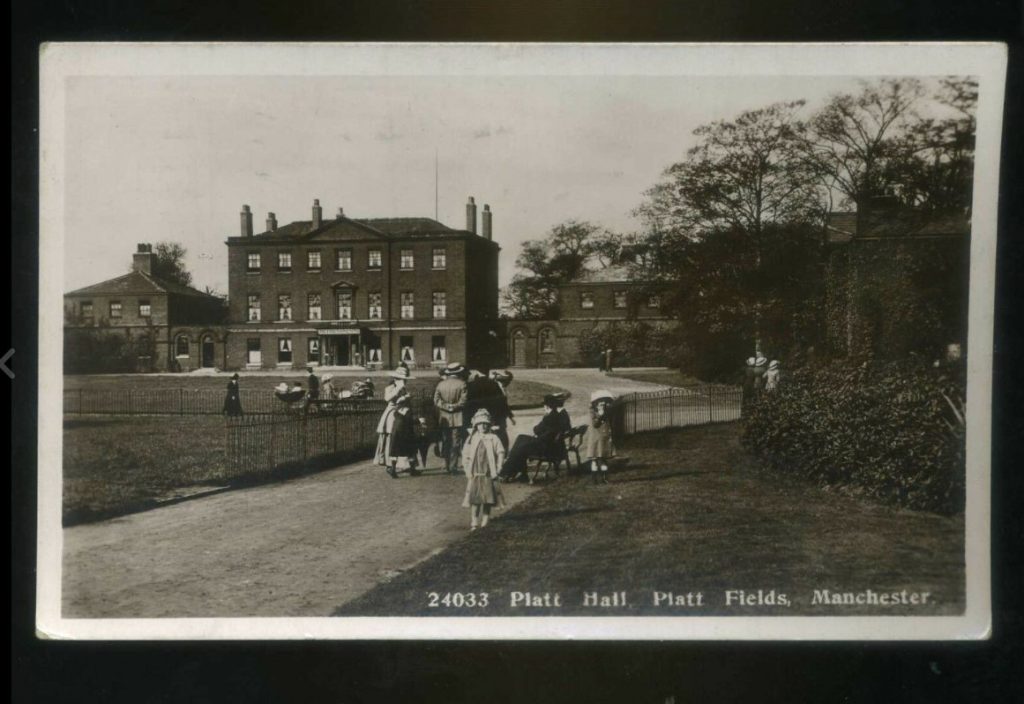 Postcard of Platt Hall in the Edwardian era