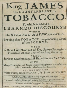 Image of text from the title page of King James I’s A counterblaste to tobacco (1604)